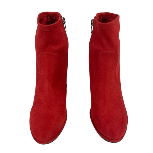 Marc Fisher Red Suede Block Heel Boots Womens Size 7.5 - Picture 4 of 14